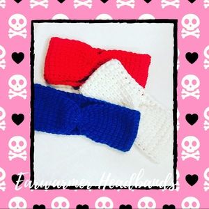 Handmade Patriotic Newborn Headband Set